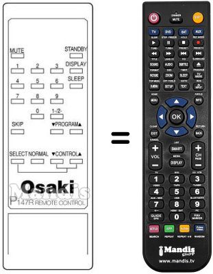 Comandament a dist&agrave;ncia equivalent 0822 88603