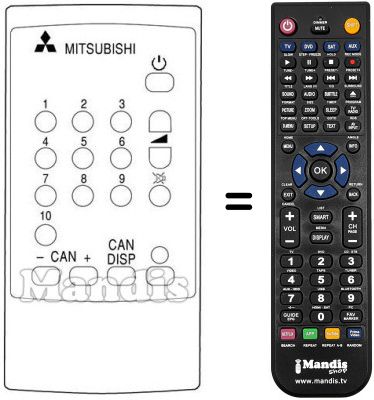 Comandament a distància equivalent Mitsubishi CT 14 M1 EM (Y) Comandament a distància equivalent Mitsubishi CT 14 M1 EM (Y)