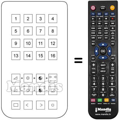 Comandament a distància equivalent ELCIT 16 CHANNELS US Comandament a distància equivalent ELCIT 16 CHANNELS US