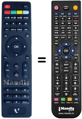 Comandament a distància equivalent MAJESTIC TVD 222 LED (ver. 2)