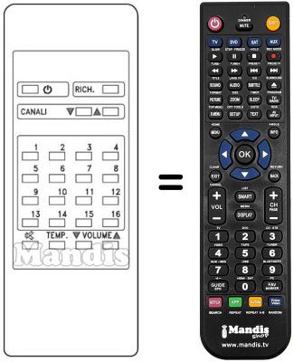 Comandament a dist&agrave;ncia equivalent MG 2587