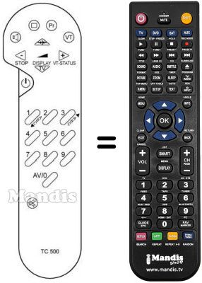 Comandament a distància equivalent Arc En Ciel 70 DK 30 Comandament a distància equivalent Arc En Ciel 70 DK 30