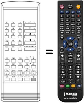 Comandament a distància equivalent DECCA 8801 YS