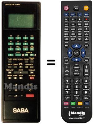 Comandament a dist&agrave;ncia equivalent Saba VRR 88A10