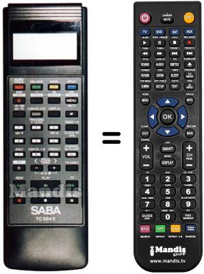 Comandament a dist&agrave;ncia equivalent Saba VR 6844 E