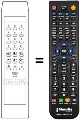 Comandament a distància equivalent Crown CTV-2037 R