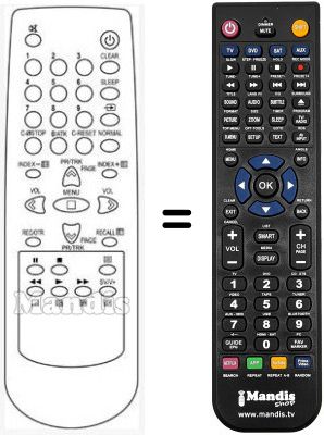 Comandament a distància equivalent Daewoo DVT 14H3UB Comandament a distància equivalent Daewoo DVT 14H3UB