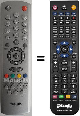 Comandament a dist&agrave;ncia equivalent Toshiba 32 WH 37 G