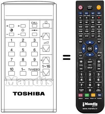 Comandament a dist&agrave;ncia equivalent CT-9108