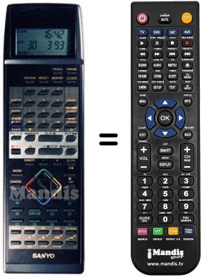 Comandament a dist&agrave;ncia equivalent Sanyo VHR-D5670 I