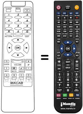 Comandament a distància equivalent DCB-101