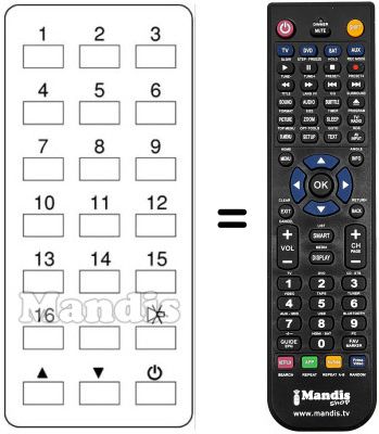 Comandament a distància equivalent Daewoo DCS 2011 R Comandament a distància equivalent Daewoo DCS 2011 R