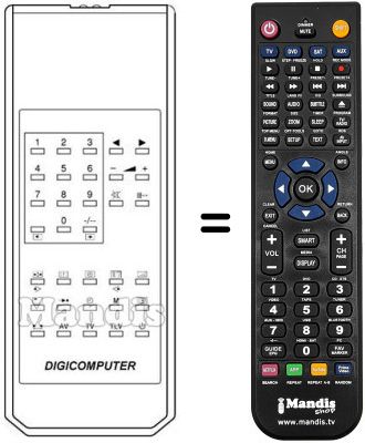 Comandament a dist&agrave;ncia equivalent DIGICOMPUTER