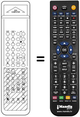 Comandament a dist&agrave;ncia equivalent DIGICOMPUTER OSD