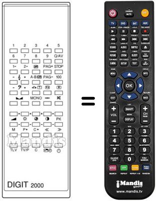 Comandament a dist&agrave;ncia equivalent DIGIT 2000
