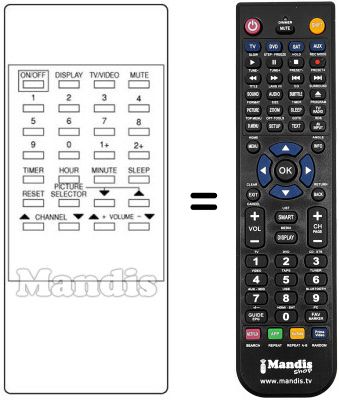 Comandament a distància equivalent Daewoo DMQ 10 B Comandament a distància equivalent Daewoo DMQ 10 B