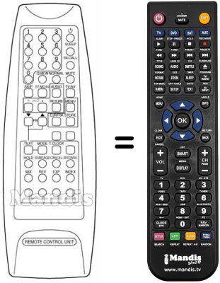 Comandament a distància equivalent Daewoo DMQ 28K3ST Comandament a distància equivalent Daewoo DMQ 28K3ST