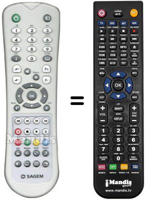 Comandament a dist&agrave;ncia equivalent Sagem DVR 6280 GL-T