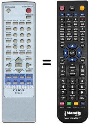 Comandament a dist&agrave;ncia equivalent DVD 818