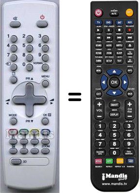 Comandament a distància equivalent Daewoo DTY 28A8S Comandament a distància equivalent Daewoo DTY 28A8S