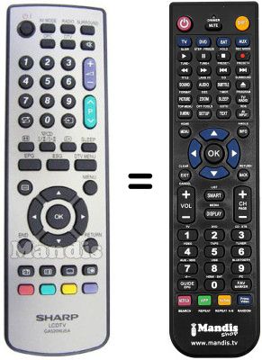 Comandament a distància equivalent Sharp LC 42 WD1S