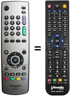 Comandament a distància equivalent Sharp LC 26 SA1E