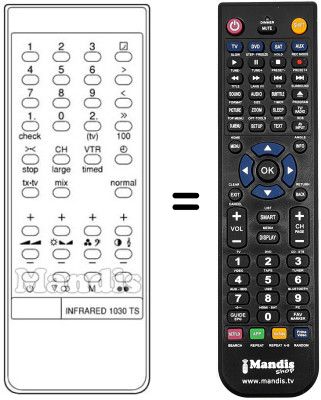 Comandament a dist&agrave;ncia equivalent INFRARED 1030TS