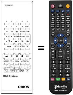 Comandament a dist&agrave;ncia equivalent Orion 7028