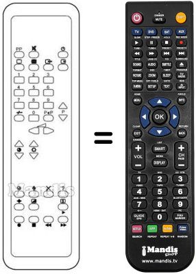 Comandament a distància equivalent PYE LEONARDO 52 KV 2525 Comandament a distància equivalent PYE LEONARDO 52 KV 2525