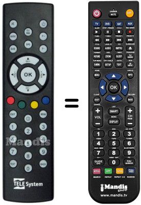 Comandament a dist&agrave;ncia equivalent Telesystem TS 6208