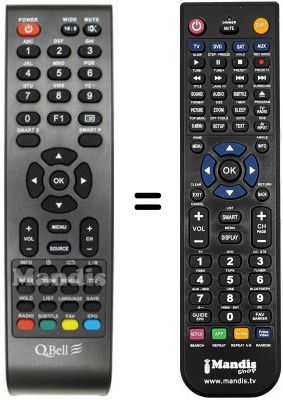 Comandament a dist&agrave;ncia equivalent Q.BELL QXT 23 DB (ver. 1)