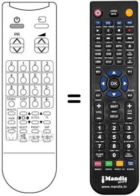 Comandament a distància equivalent Daewoo 2075ST Comandament a distància equivalent Daewoo 2075ST