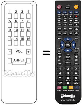 Comandament a distància equivalent Waltham R 20 PS