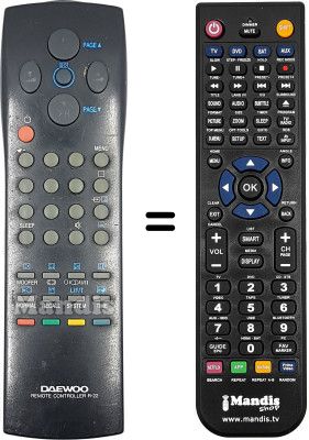 Comandament a distància equivalent Daewoo DTC 29G1 Comandament a distància equivalent Daewoo DTC 29G1