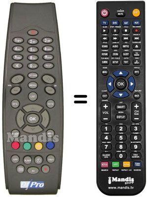 Comandament a distància equivalent Amstrad DV3-MHP