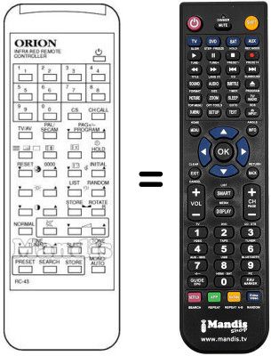 Comandament a dist&agrave;ncia equivalent 076G043060