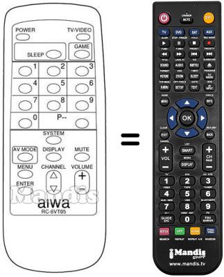 Comandament a distància equivalent RC-6VT05