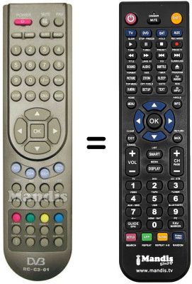 Comandament a dist&agrave;ncia equivalent RC-C3-01