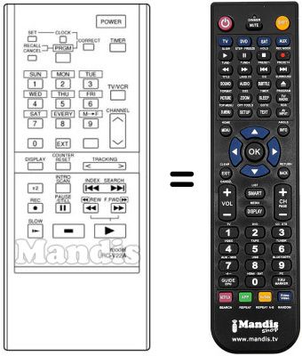Comandament a dist&agrave;ncia equivalent RC-V22A