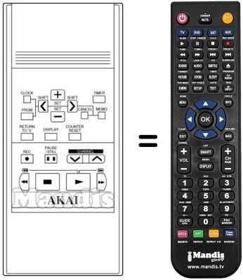 Comandament a dist&agrave;ncia equivalent RC-V240B