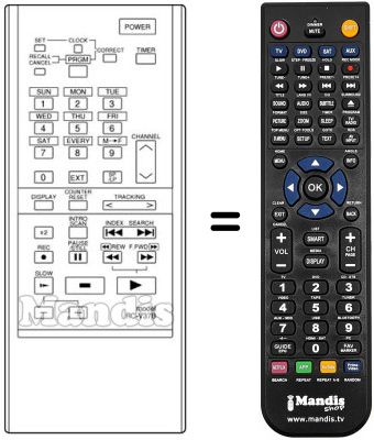 Comandament a dist&agrave;ncia equivalent RC-V37B