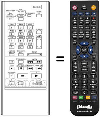 Comandament a dist&agrave;ncia equivalent RC-V38A