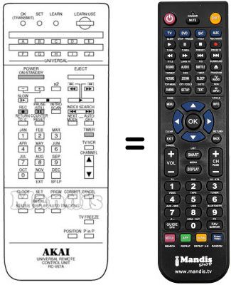 Comandament a dist&agrave;ncia equivalent RC-V67A