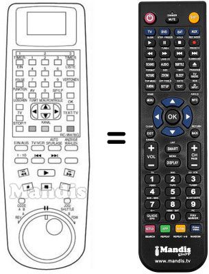 Comandament a dist&agrave;ncia equivalent RC-W478G