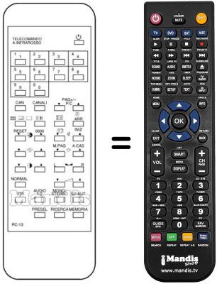 Comandament a distància equivalent RC 13