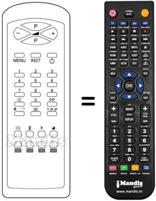 Comandament a dist&agrave;ncia equivalent Sinudyne JAZZ 14320