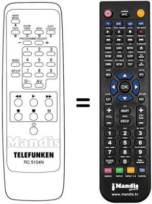 Comandament a distància equivalent RC 5104 N