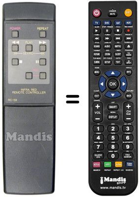 Comandament a distància equivalent RC 58