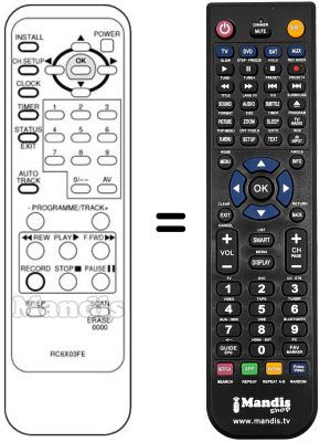 Comandament a dist&agrave;ncia equivalent RC 6X03 FE