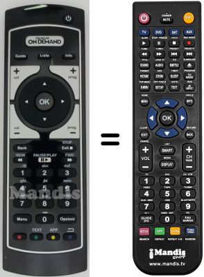 Comandament a distància equivalent Irradio DVT 1000